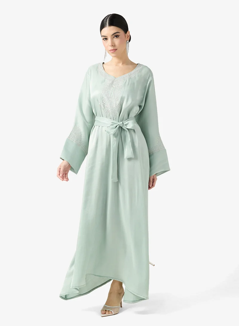 hayas closet  Embroidered Belted Jalabiya for Women | Best Price UAE